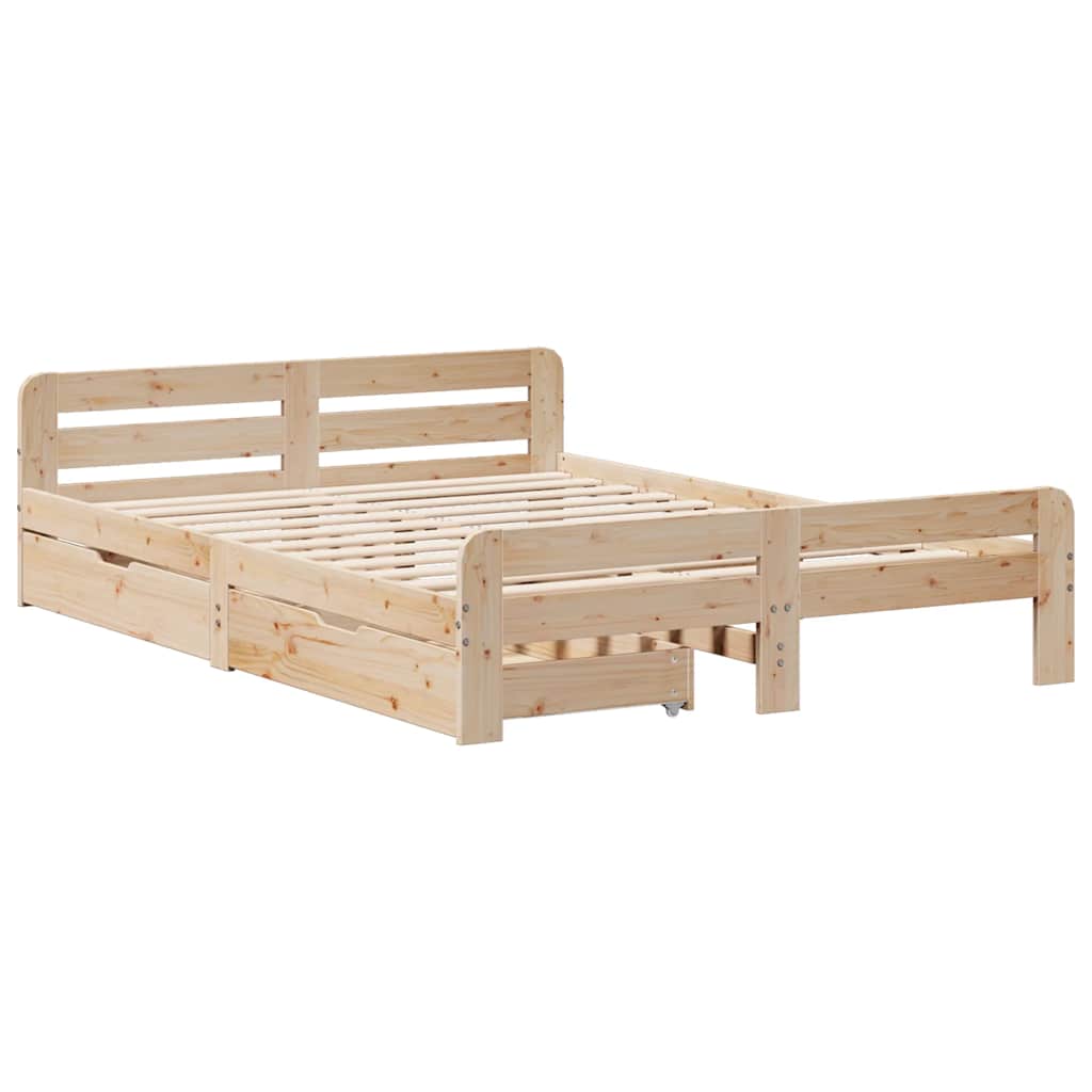 Bedframe zonder matras massief grenenhout 150x200 cm – afbeelding 3