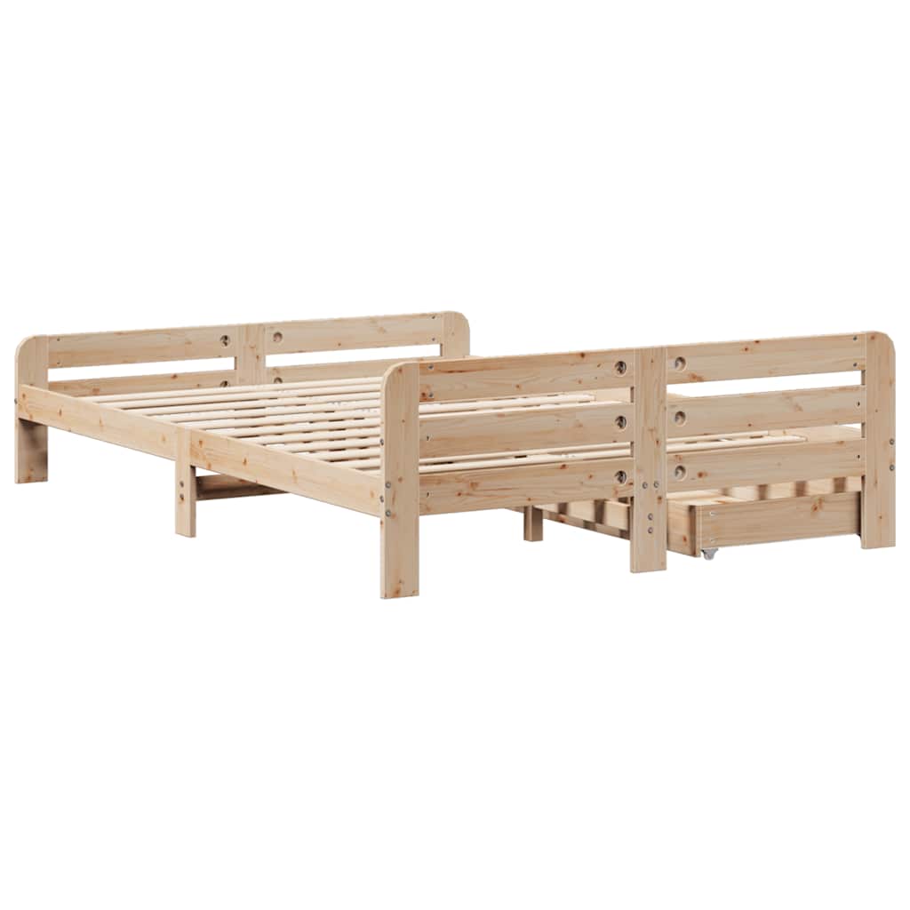 Bedframe zonder matras massief grenenhout 150x200 cm – afbeelding 8