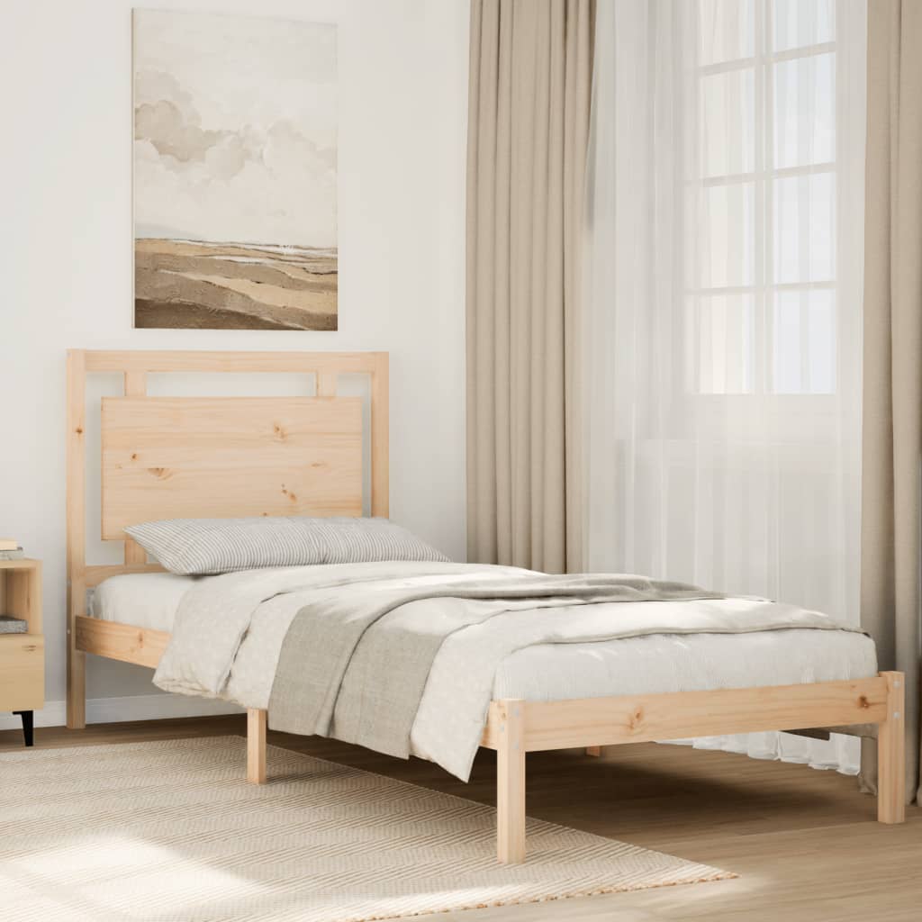 Bedframe extra lang zonder matras massief hout 100x210 cm – afbeelding 1