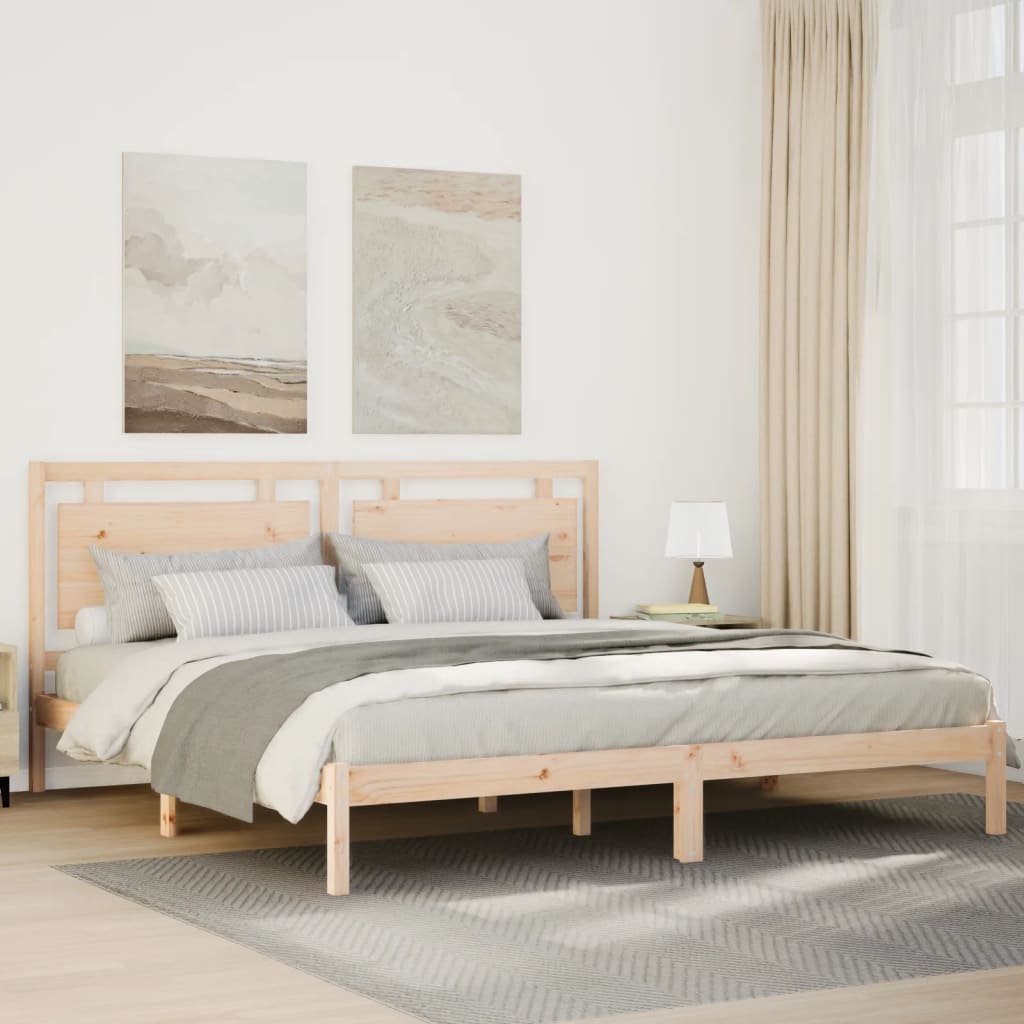 Bedframe extra lang zonder matras massief hout 200x210 cm – afbeelding 1