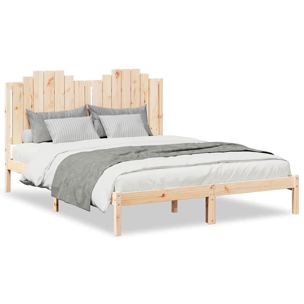 Bedframe extra lang zonder matras massief hout 140x210 cm – afbeelding 2
