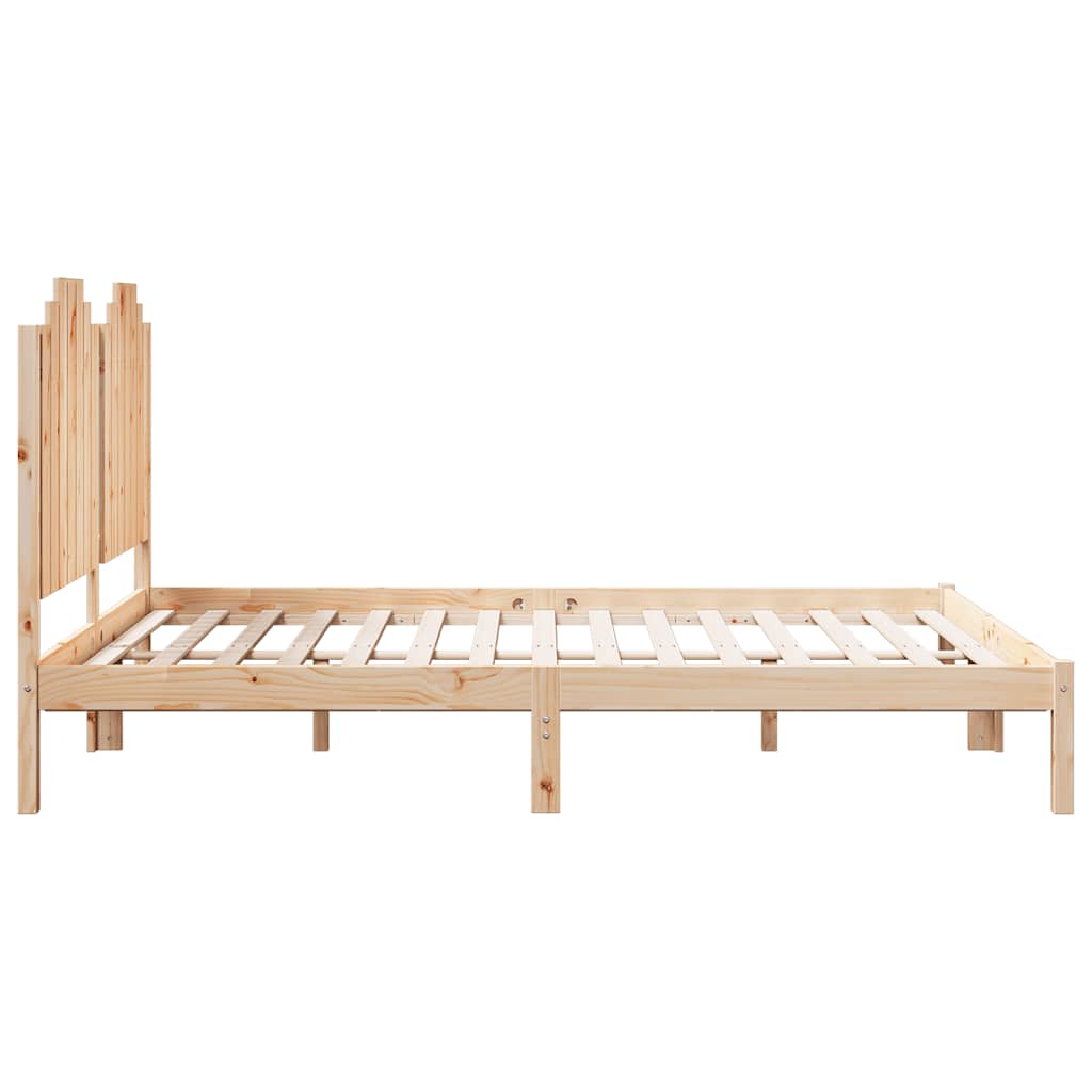 Bedframe extra lang zonder matras massief hout 140x210 cm – afbeelding 5