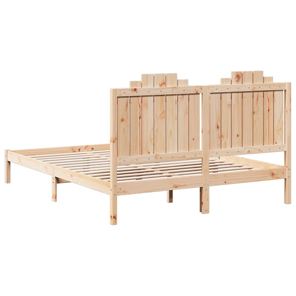 Bedframe extra lang zonder matras massief hout 140x210 cm – afbeelding 6
