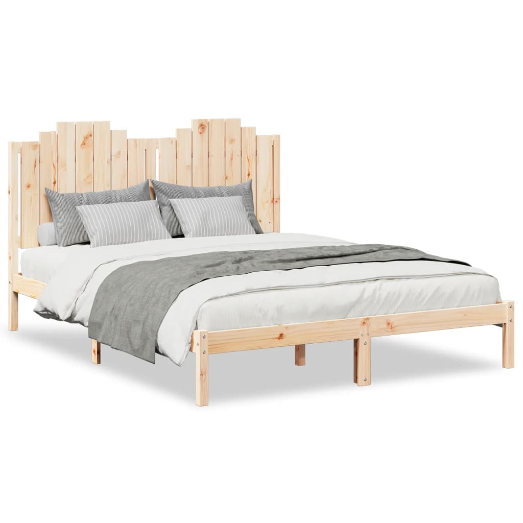 Bedframe extra lang zonder matras massief hout 140x220 cm – afbeelding 2