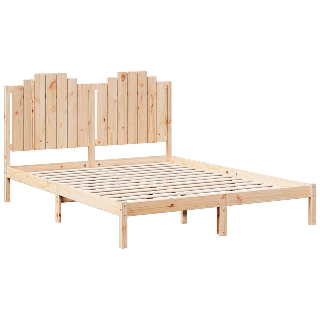 Bedframe extra lang zonder matras massief hout 140x220 cm – afbeelding 3