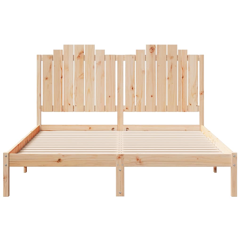 Bedframe extra lang zonder matras massief hout 140x220 cm – afbeelding 4