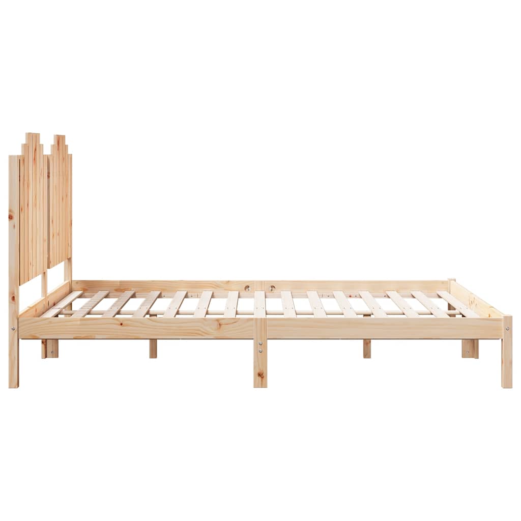 Bedframe extra lang zonder matras massief hout 140x220 cm – afbeelding 5