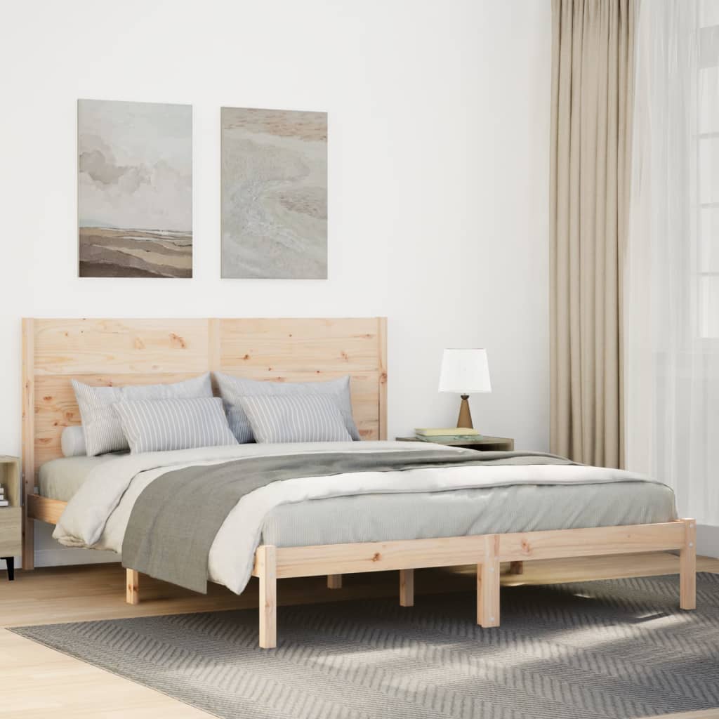 Bedframe extra lang zonder matras massief hout 160x210 cm – afbeelding 1