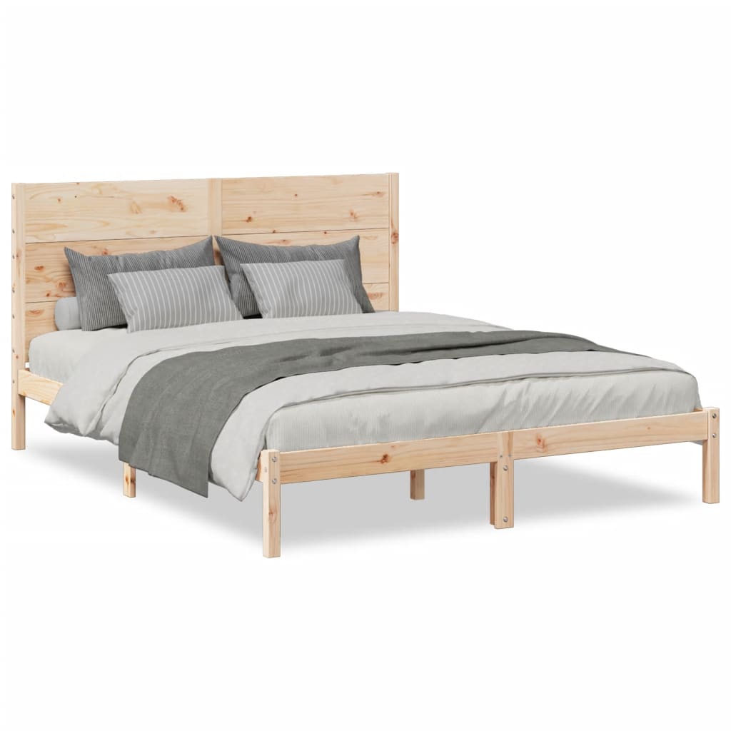 Bedframe extra lang zonder matras massief hout 160x210 cm – afbeelding 2