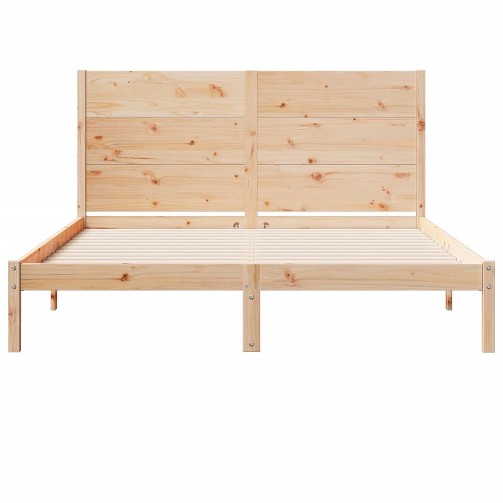 Bedframe extra lang zonder matras massief hout 160x210 cm – afbeelding 4