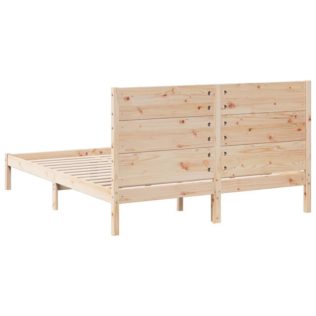 Bedframe extra lang zonder matras massief hout 160x210 cm – afbeelding 6