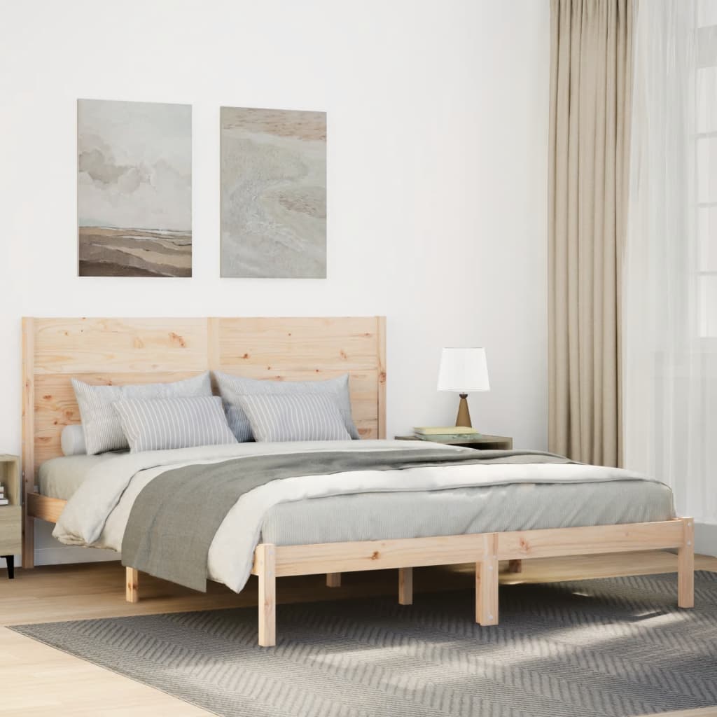 Bedframe extra lang zonder matras massief hout 160x220 cm – afbeelding 1