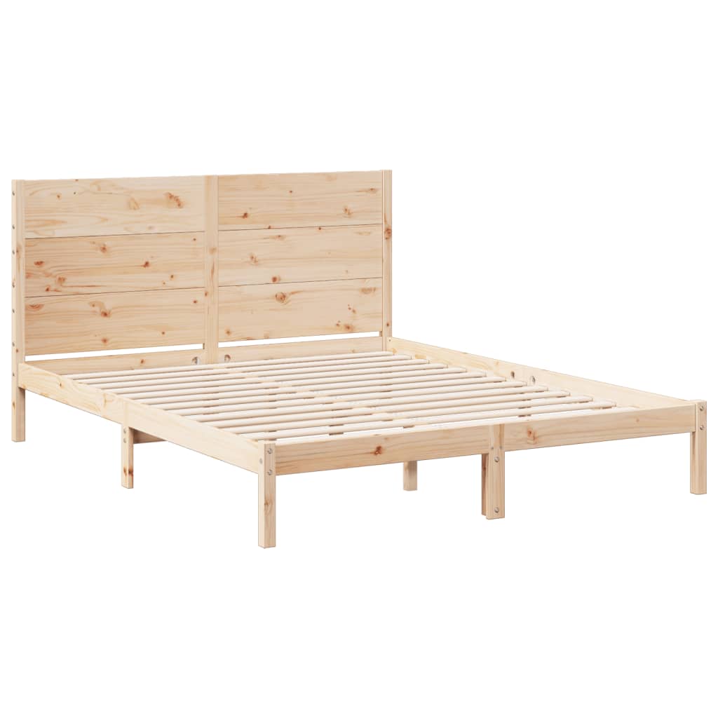 Bedframe extra lang zonder matras massief hout 160x220 cm – afbeelding 3