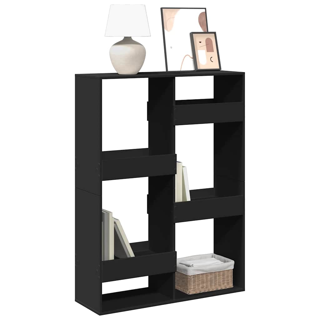 Boekenkast 100x33x135 cm bewerkt hout zwart