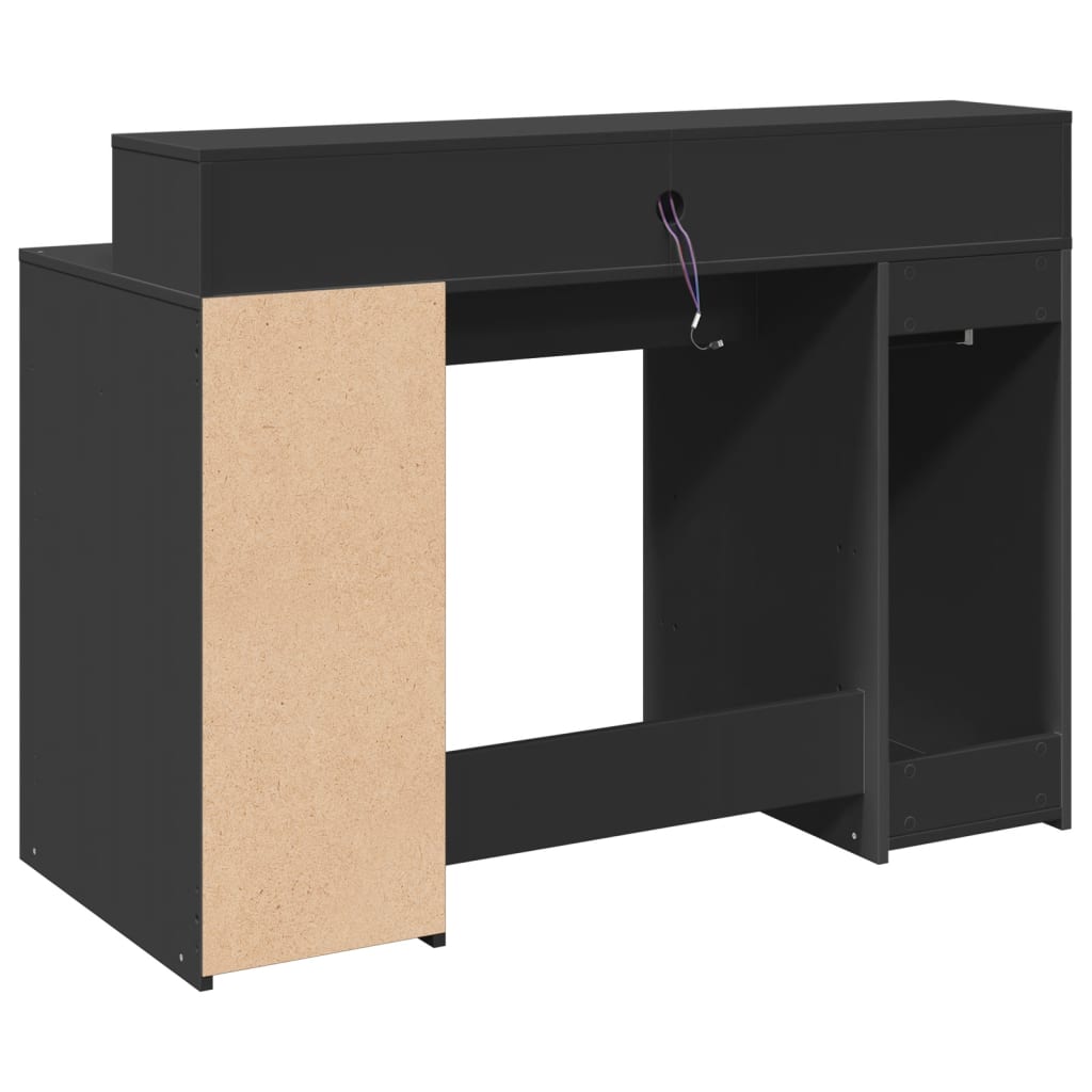 Bureau met LED-verlichting 120x55x91 cm bewerkt hout zwart – afbeelding 7