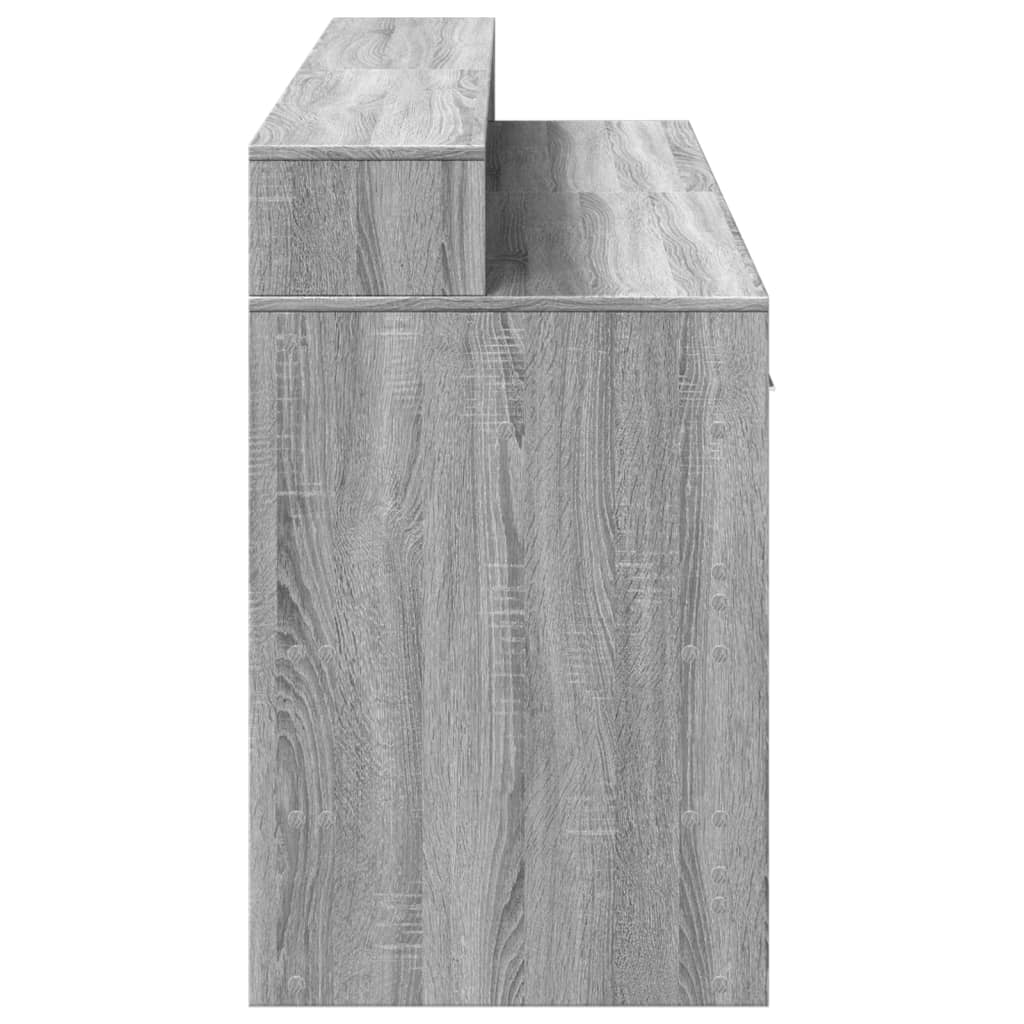 Bureau met LED-verlichting 160x55x91 cm hout grijs sonoma eiken – afbeelding 8