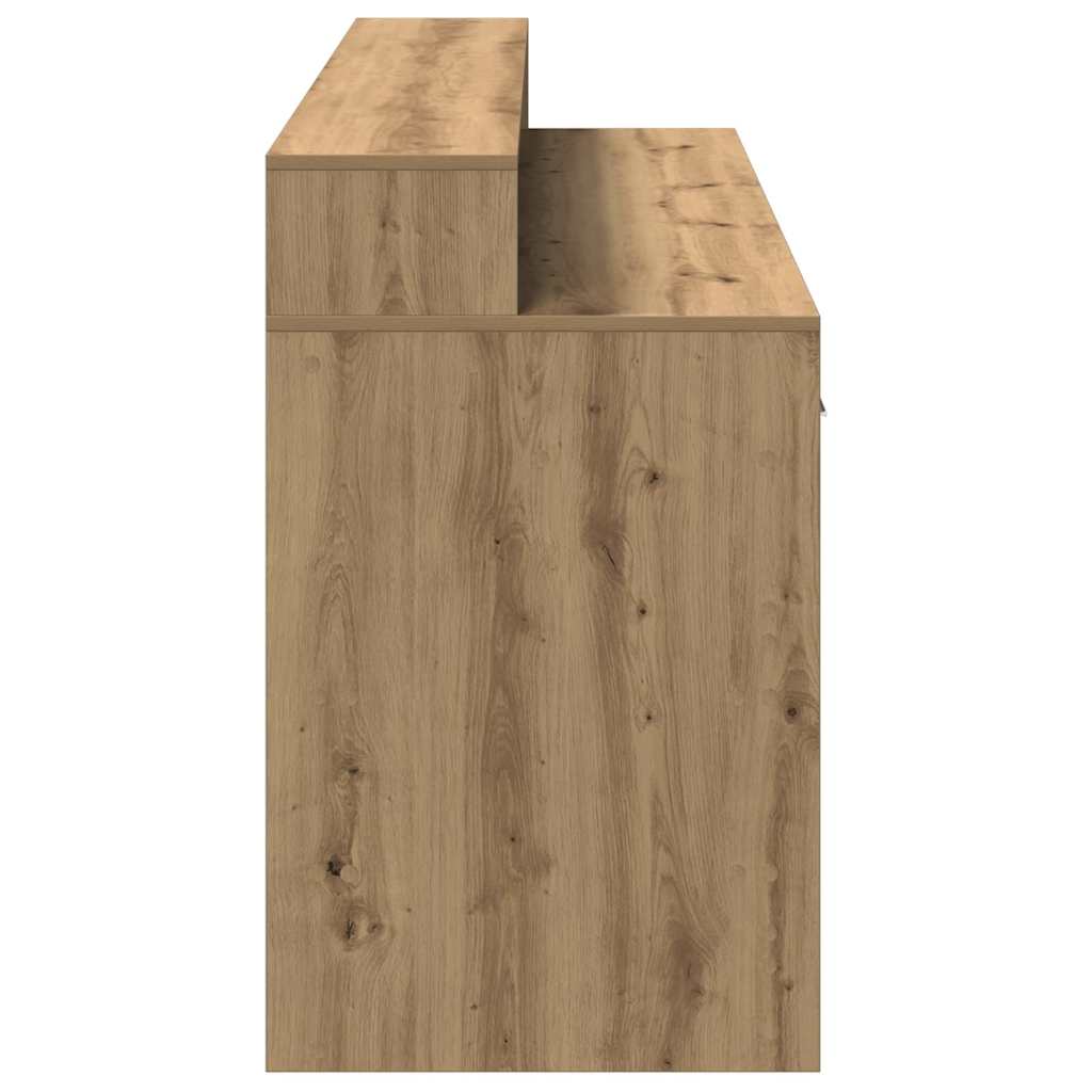 Bureau met LED-verlichting 160x55x91 cm hout artisanaal eiken – afbeelding 8