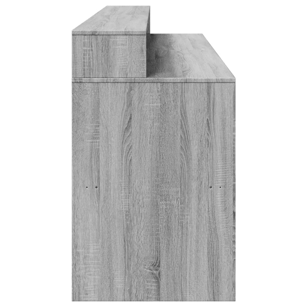 Bureau met LED-verlichting 200x55x91 cm hout grijs sonoma eiken – afbeelding 8