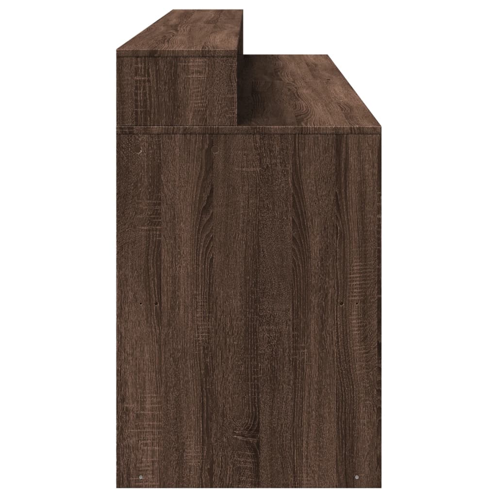 Bureau met LED-verlichting 200x55x91 cm hout bruin eikenkleurig – afbeelding 8