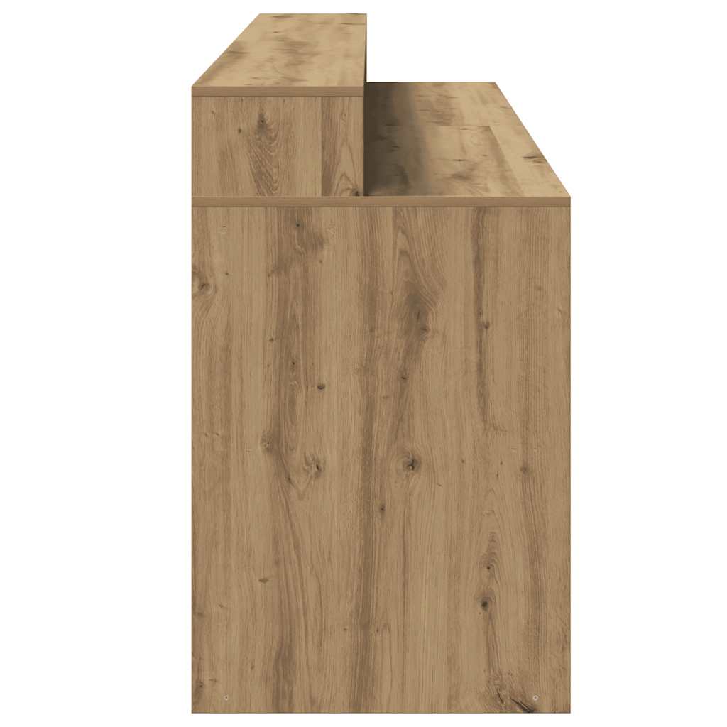 Bureau met LED-verlichting 200x55x91 cm hout artisanaal eiken – afbeelding 9