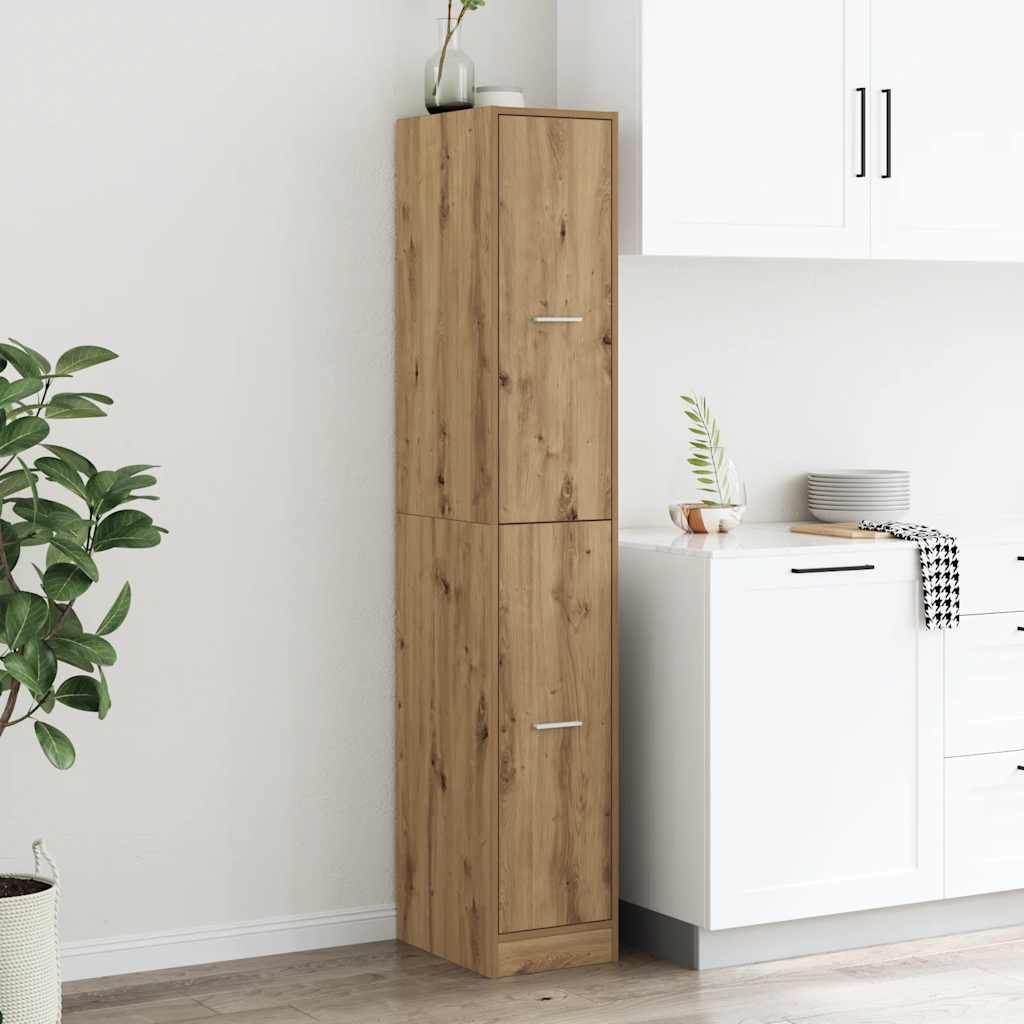Apothekerskast 30x41x174,5 cm bewerkt hout artisanaal eiken