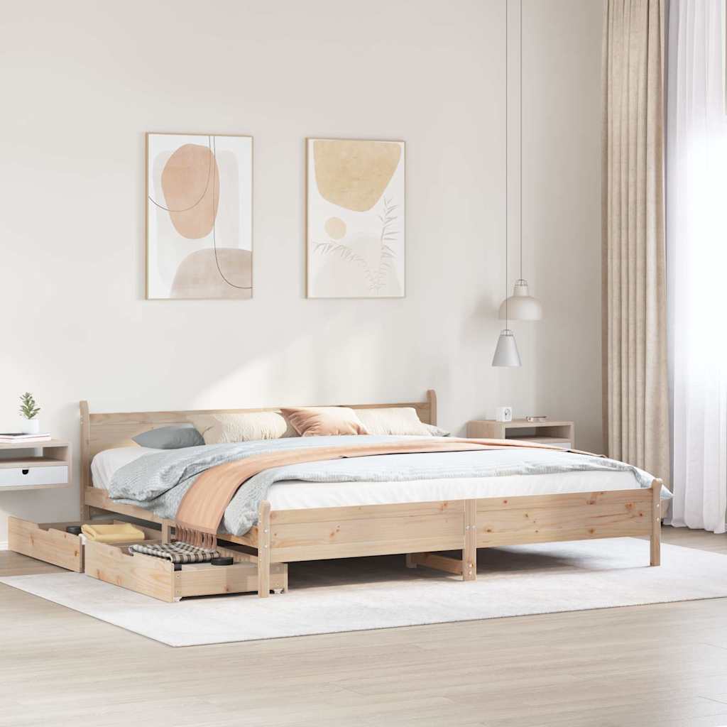 Bedframe zonder matras massief grenenhout 180x200 cm – afbeelding 1