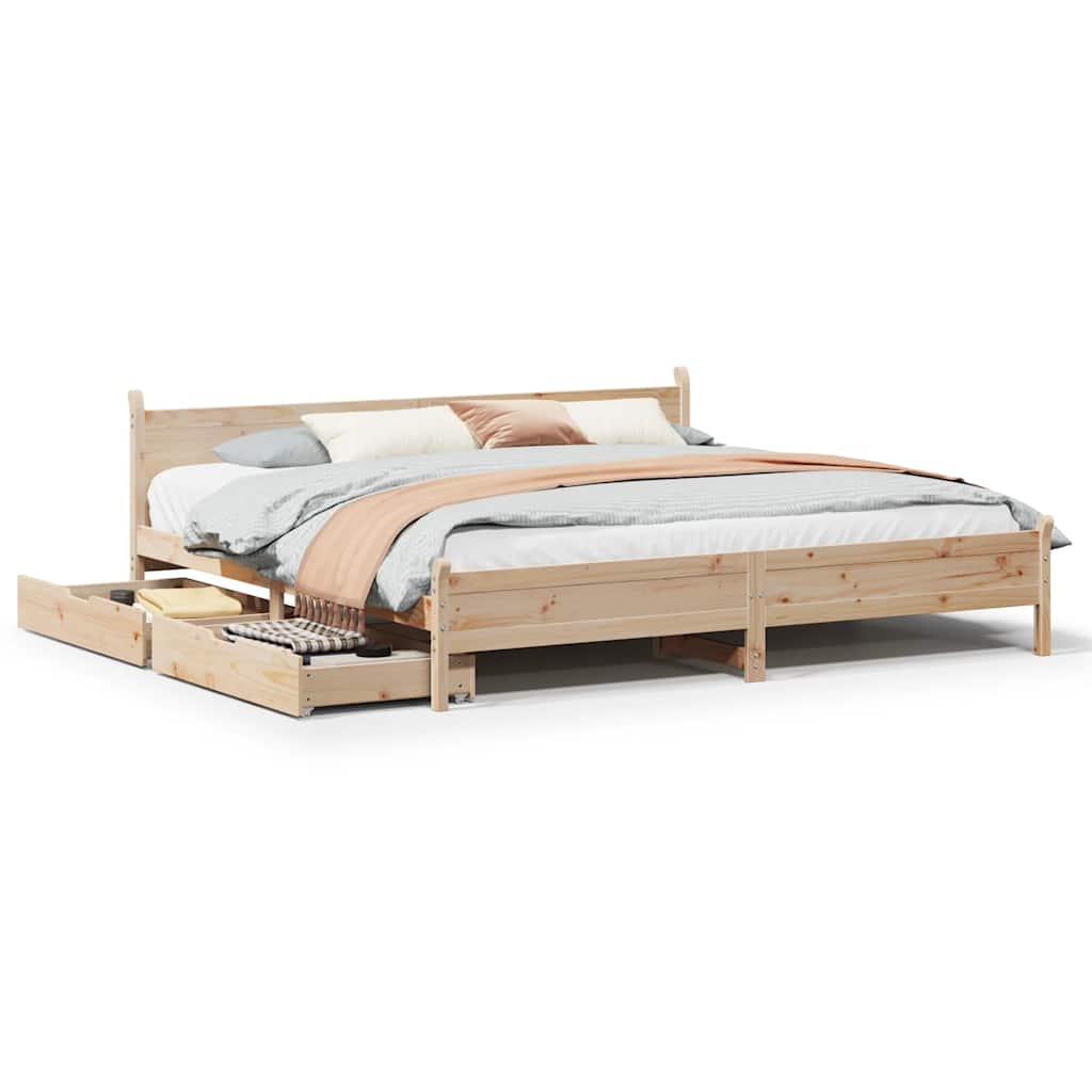 Bedframe zonder matras massief grenenhout 180x200 cm – afbeelding 2