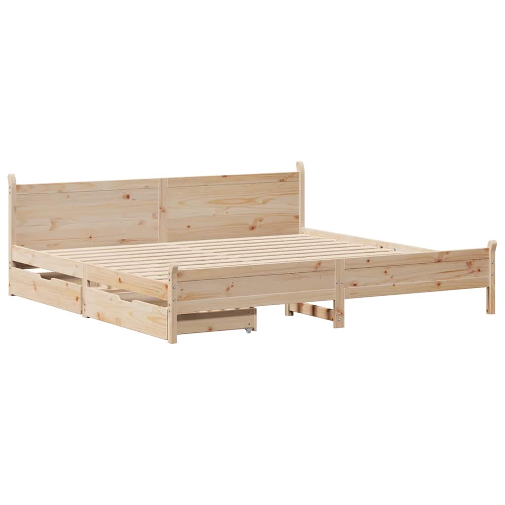 Bedframe zonder matras massief grenenhout 180x200 cm – afbeelding 3