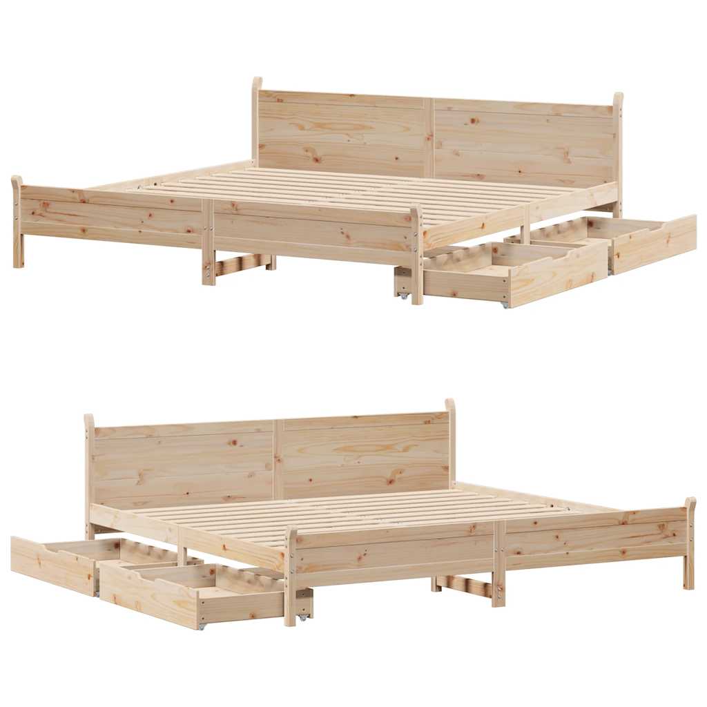 Bedframe zonder matras massief grenenhout 180x200 cm – afbeelding 9
