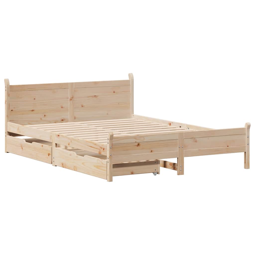 Bedframe zonder matras massief grenenhout 150x200 cm – afbeelding 3