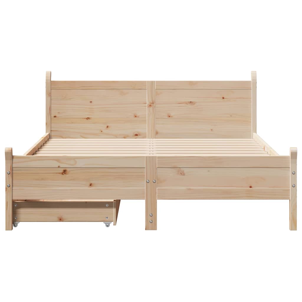 Bedframe zonder matras massief grenenhout 150x200 cm – afbeelding 4