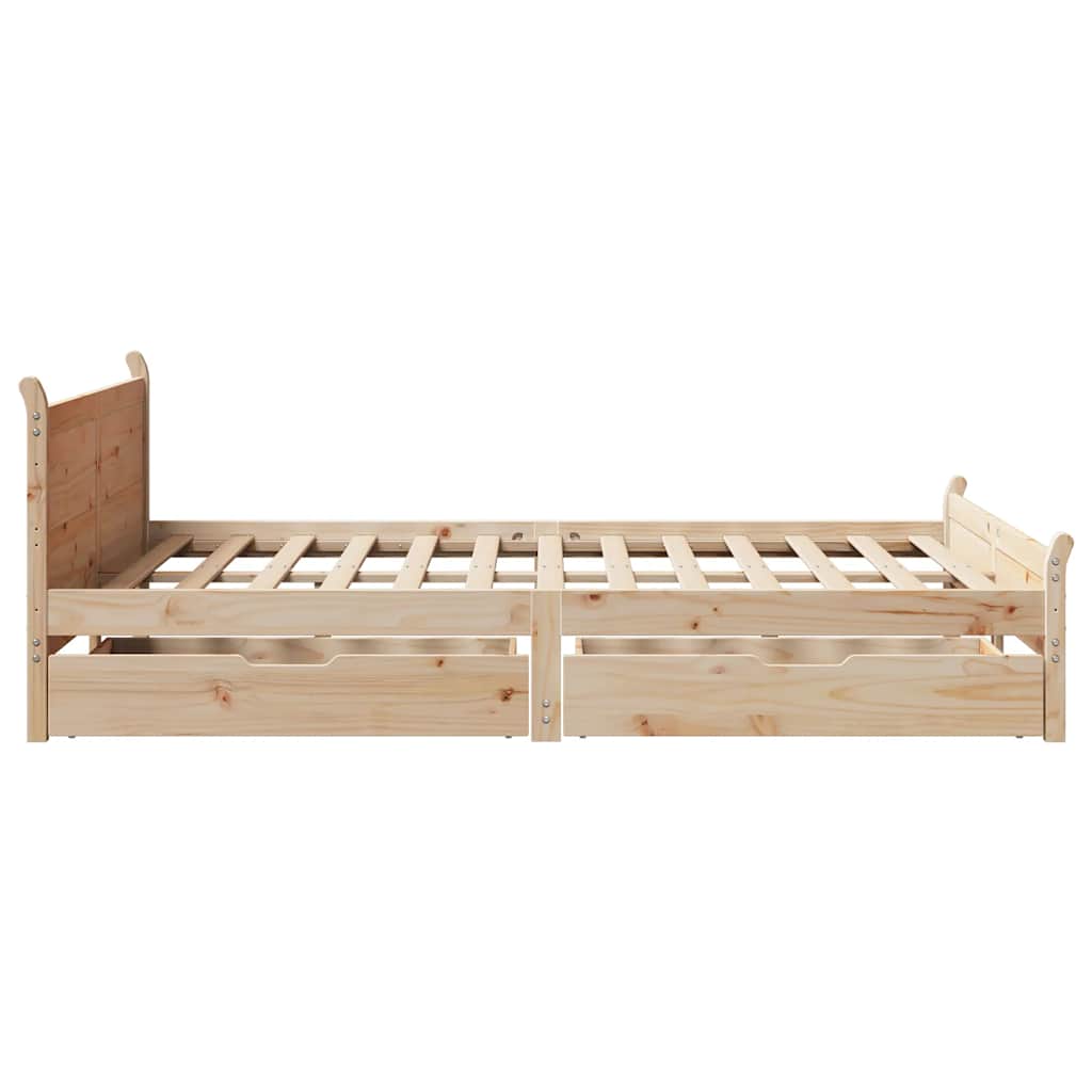 Bedframe zonder matras massief grenenhout 150x200 cm – afbeelding 7