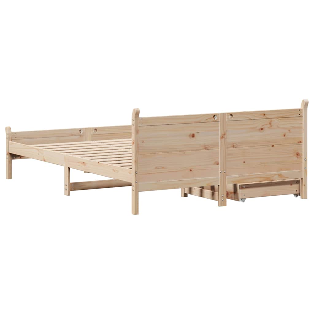 Bedframe zonder matras massief grenenhout 140x200 cm – afbeelding 8