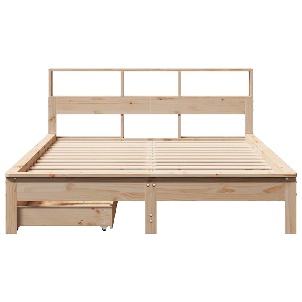 Bed met boekenkast zonder matras massief grenenhout 160x200 cm – afbeelding 4