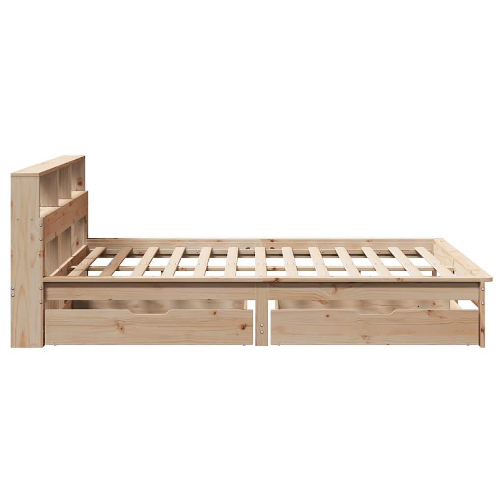 Bed met boekenkast zonder matras massief grenenhout 160x200 cm – afbeelding 5
