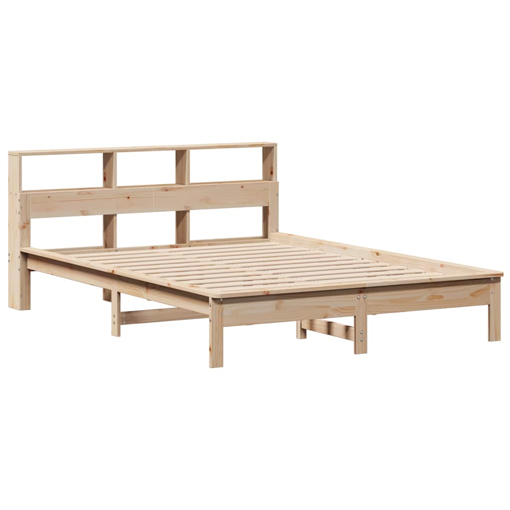 Bed met boekenkast zonder matras massief grenenhout 150x200 cm – afbeelding 7