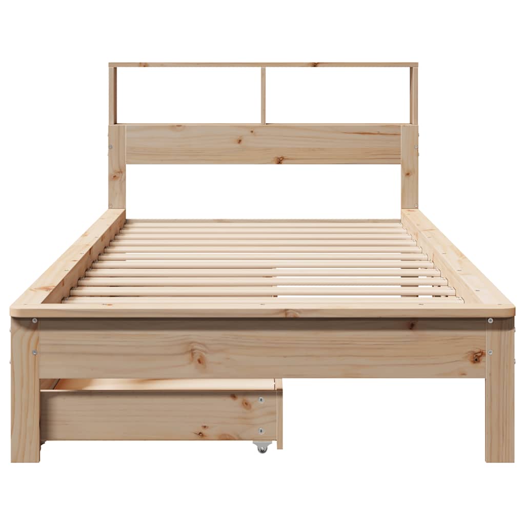 Bed met boekenkast zonder matras massief grenenhout 100x200 cm – afbeelding 4