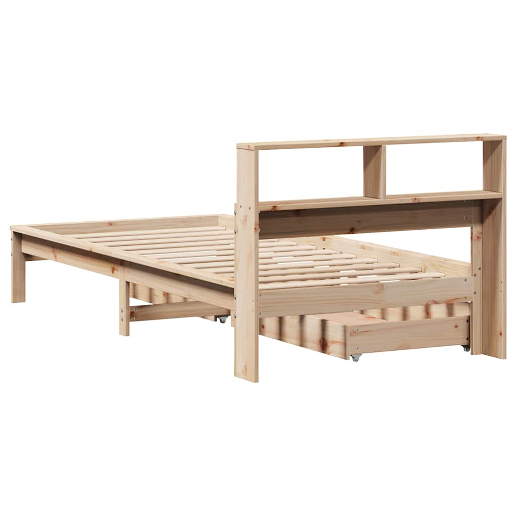 Bed met boekenkast zonder matras massief grenenhout 100x200 cm – afbeelding 6