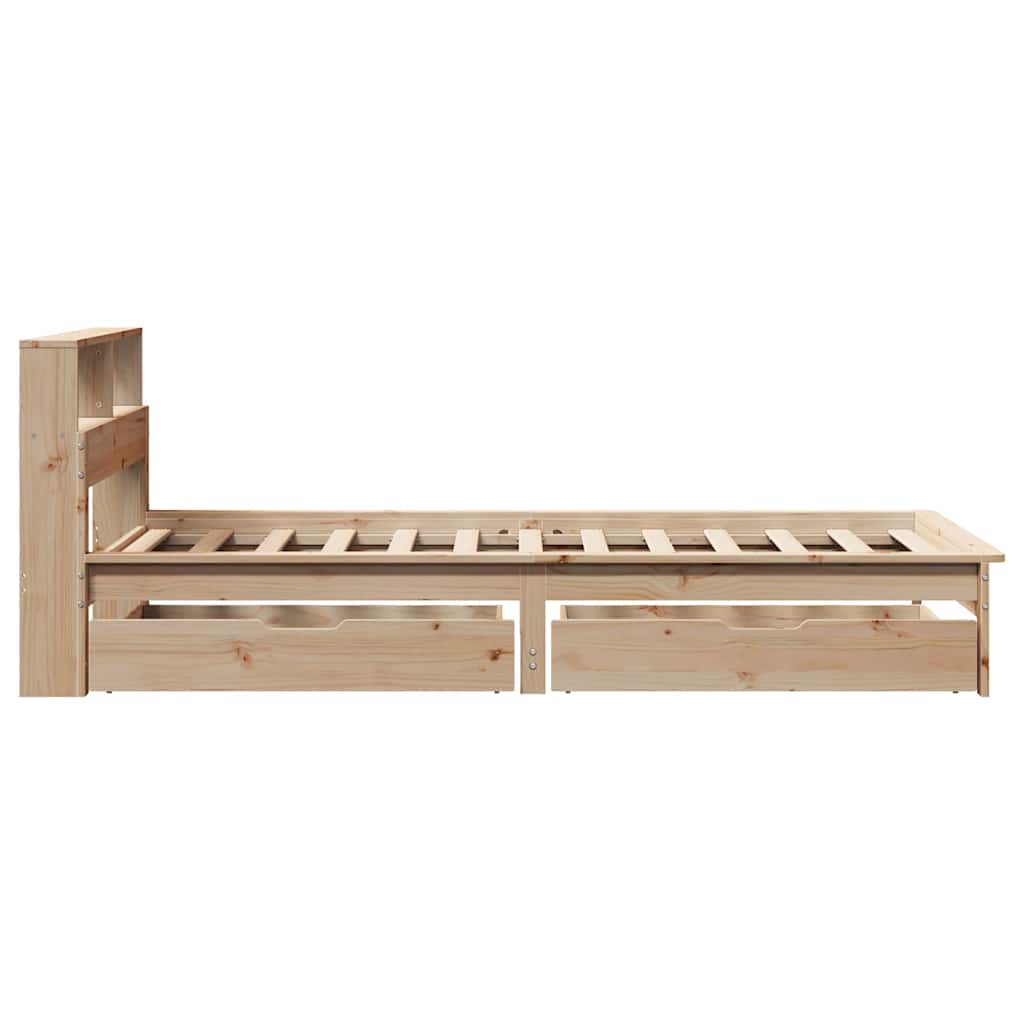 Bed met boekenkast zonder matras massief grenenhout 90x200 cm – afbeelding 5
