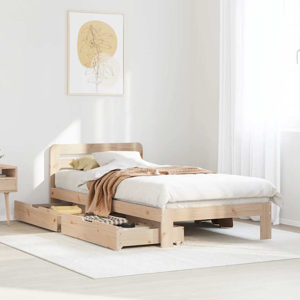 Bedframe zonder matras massief grenenhout 90x200 cm – afbeelding 1
