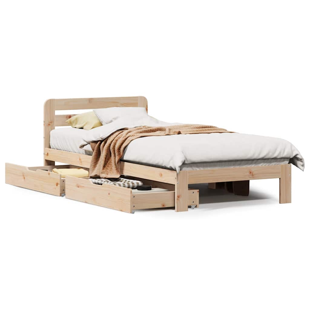 Bedframe zonder matras massief grenenhout 90x200 cm – afbeelding 2