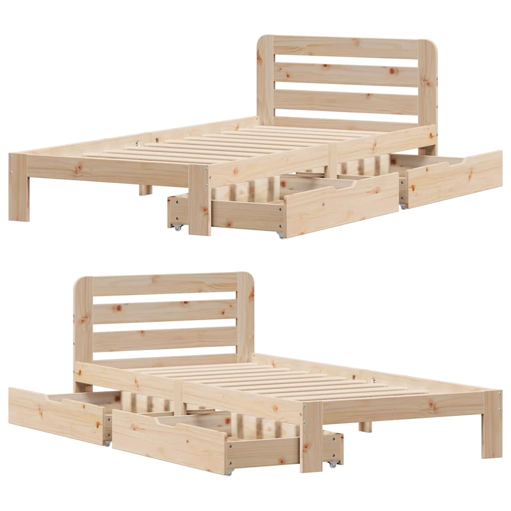 Bedframe zonder matras massief grenenhout 90x200 cm – afbeelding 9