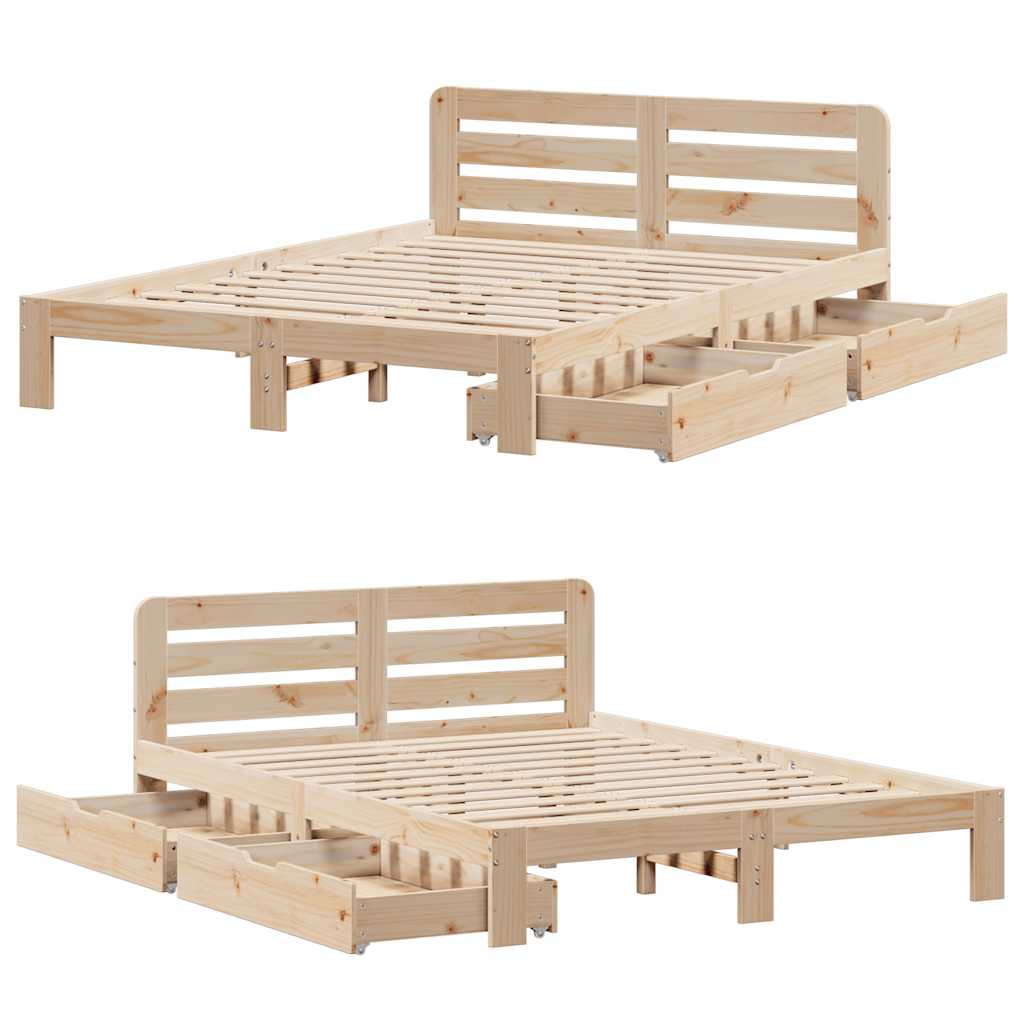 Bedframe zonder matras massief grenenhout 120x200 cm – afbeelding 9