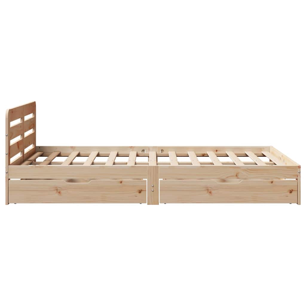 Bedframe zonder matras massief grenenhout 150x200 cm – afbeelding 7