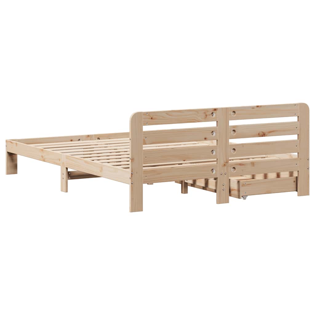 Bedframe zonder matras massief grenenhout 150x200 cm – afbeelding 8