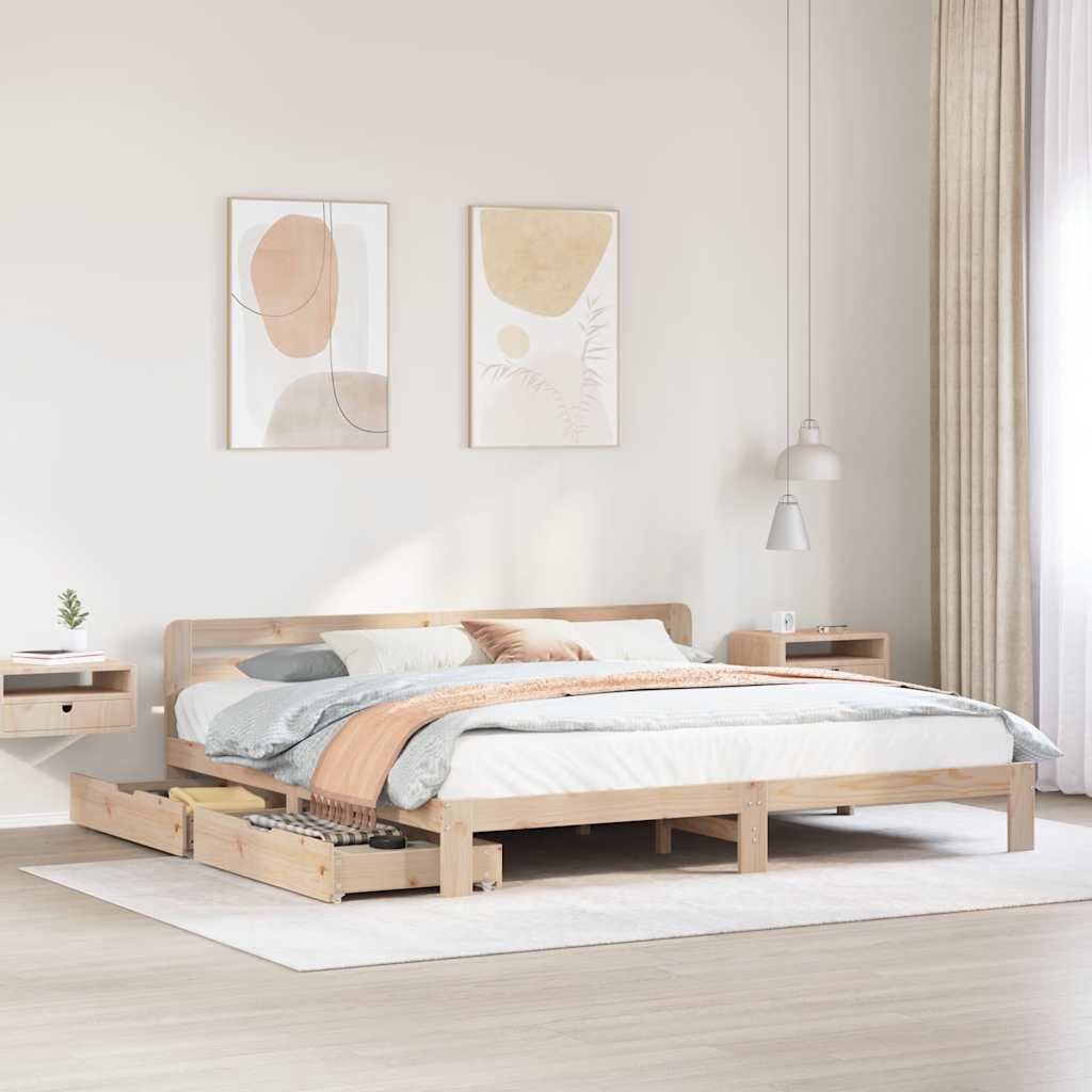 Bedframe zonder matras massief grenenhout 180x200 cm – afbeelding 1