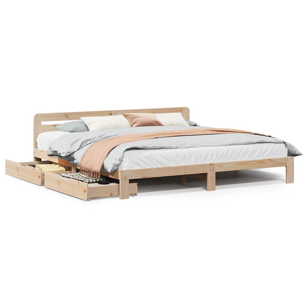 Bedframe zonder matras massief grenenhout 180x200 cm – afbeelding 2