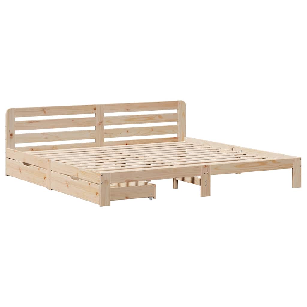 Bedframe zonder matras massief grenenhout 180x200 cm – afbeelding 3