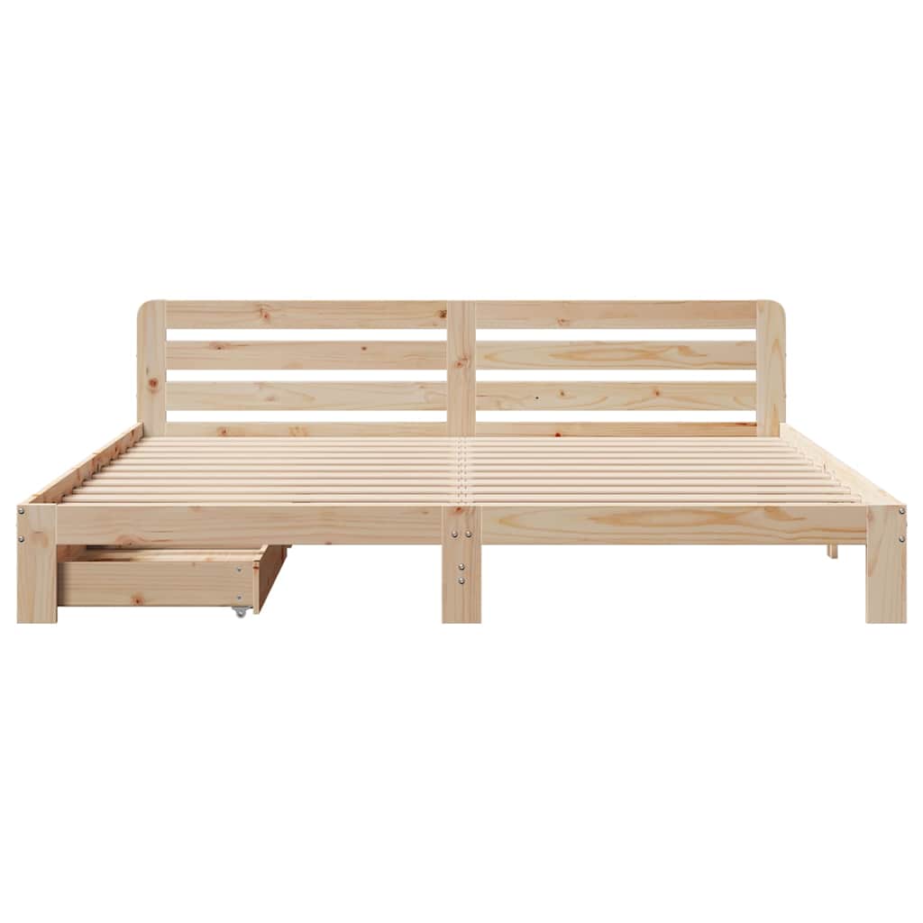 Bedframe zonder matras massief grenenhout 200x200 cm – afbeelding 4