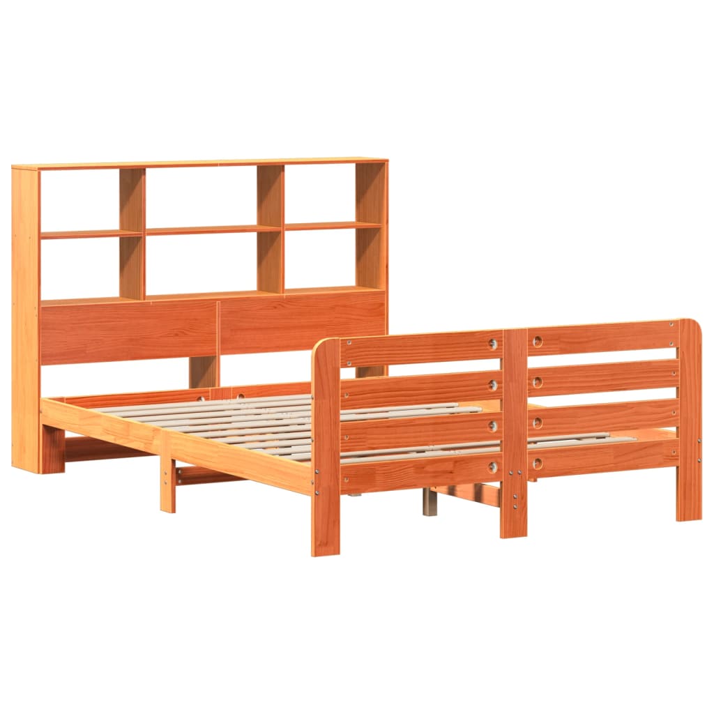 Bed met matras massief grenenhout wasbruin 140x190 cm – afbeelding 3